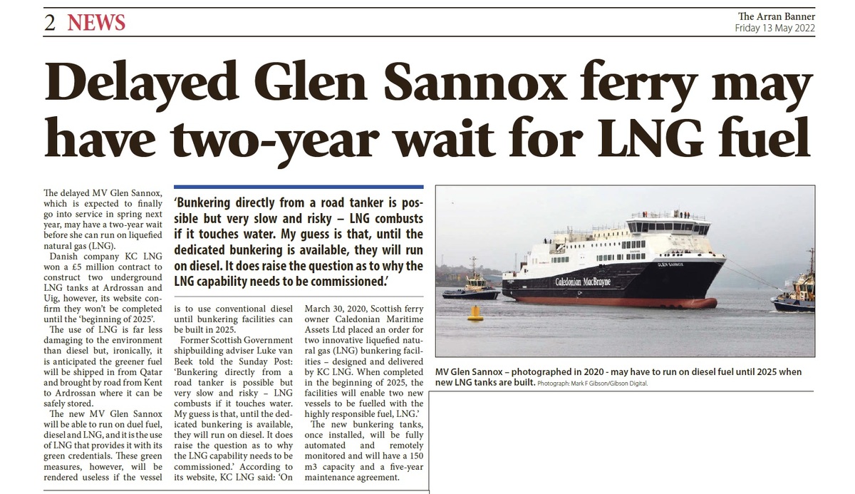 Banner first told of LNG problem in May