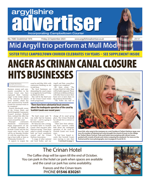 Argyllshire Advertiser 22 September 2023