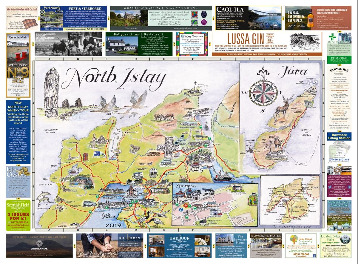 Isle of Islay North &amp; South Maps 2019