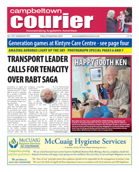 Campbeltown Courier 29th September 2023
