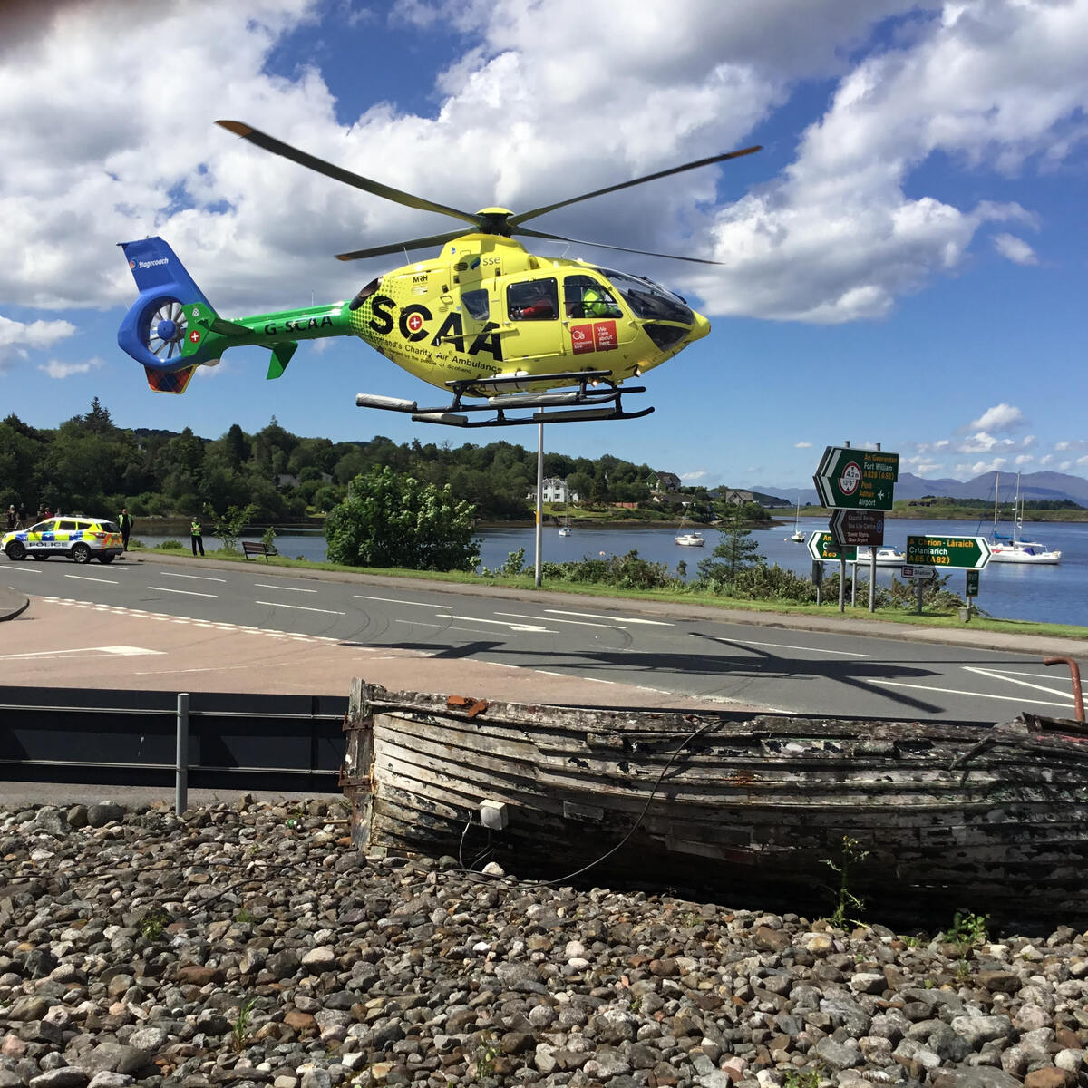 Emergency airlift from Connel