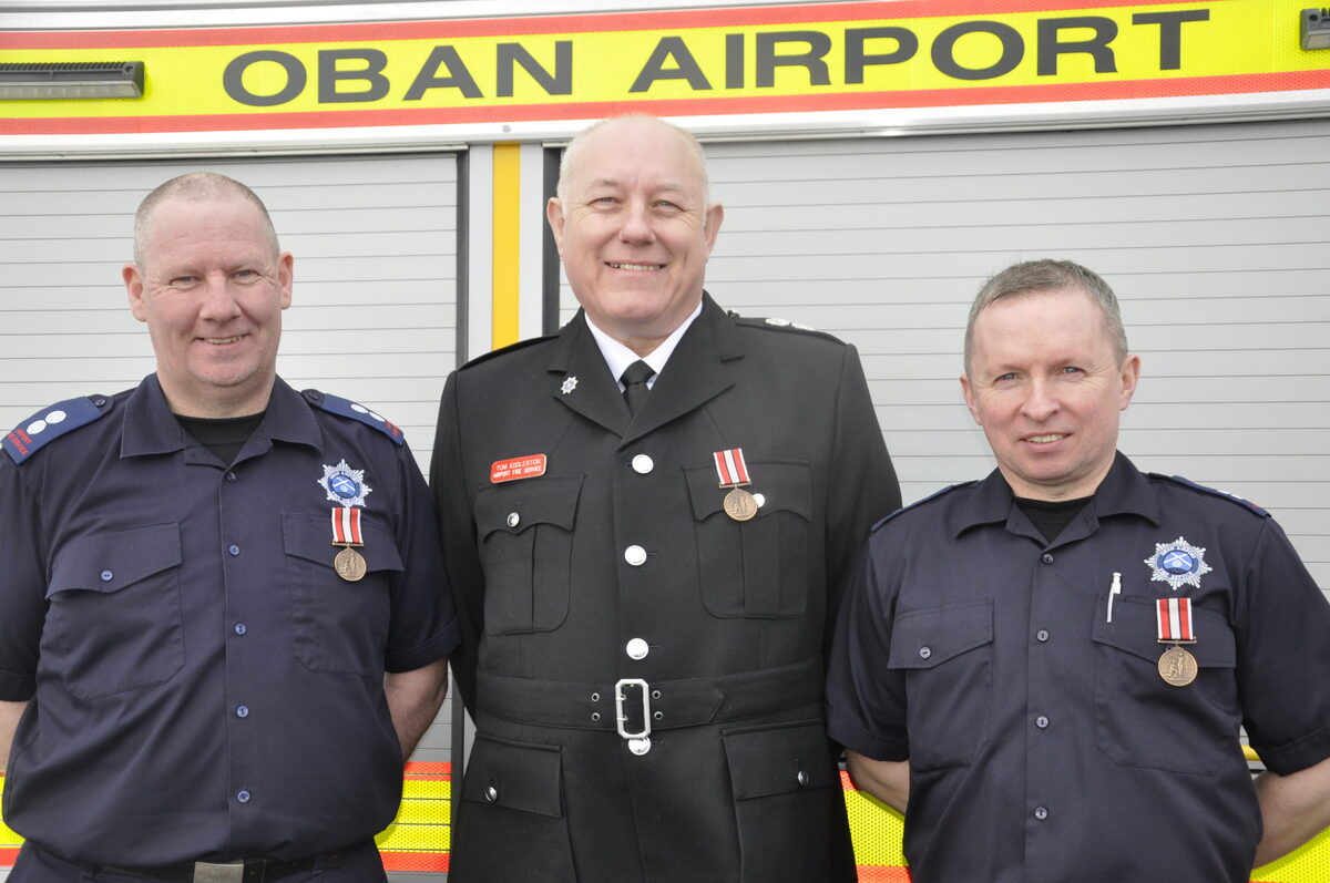 Long-service honours for airport firefighters