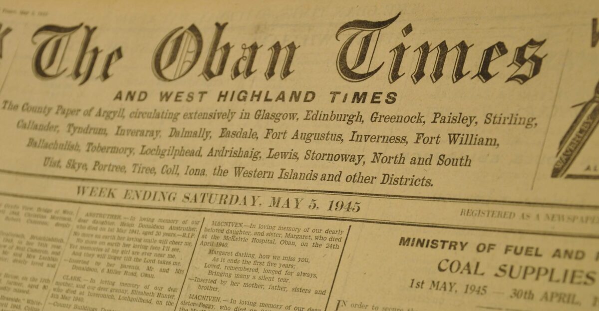 The Oban Times reports VE Day 1945