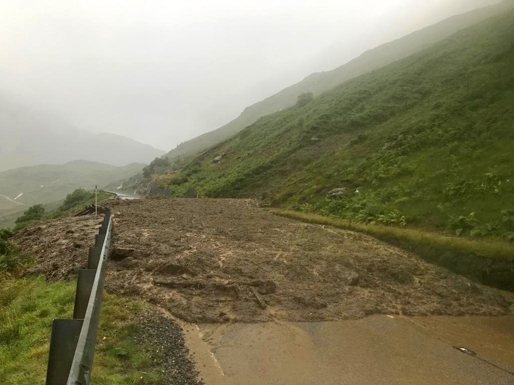 Heavy rain forecast closes Old Military Road A83 diversion