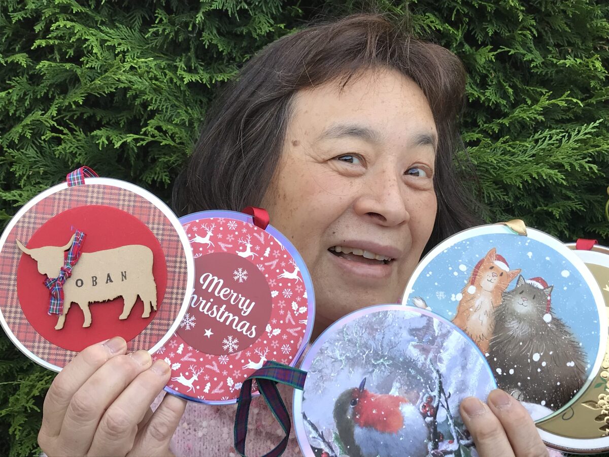 Fumiko keeps up charity card making