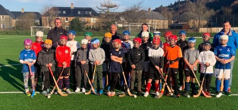 Coaches pitch in as primary school shinty training restarts