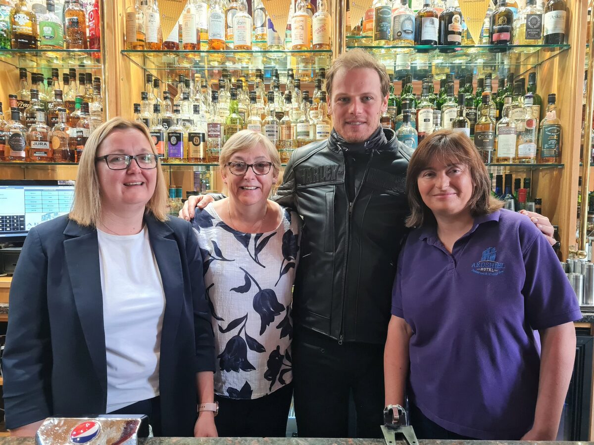 West Coast Today - News - Actor and whisky lover Sam Heughan rides