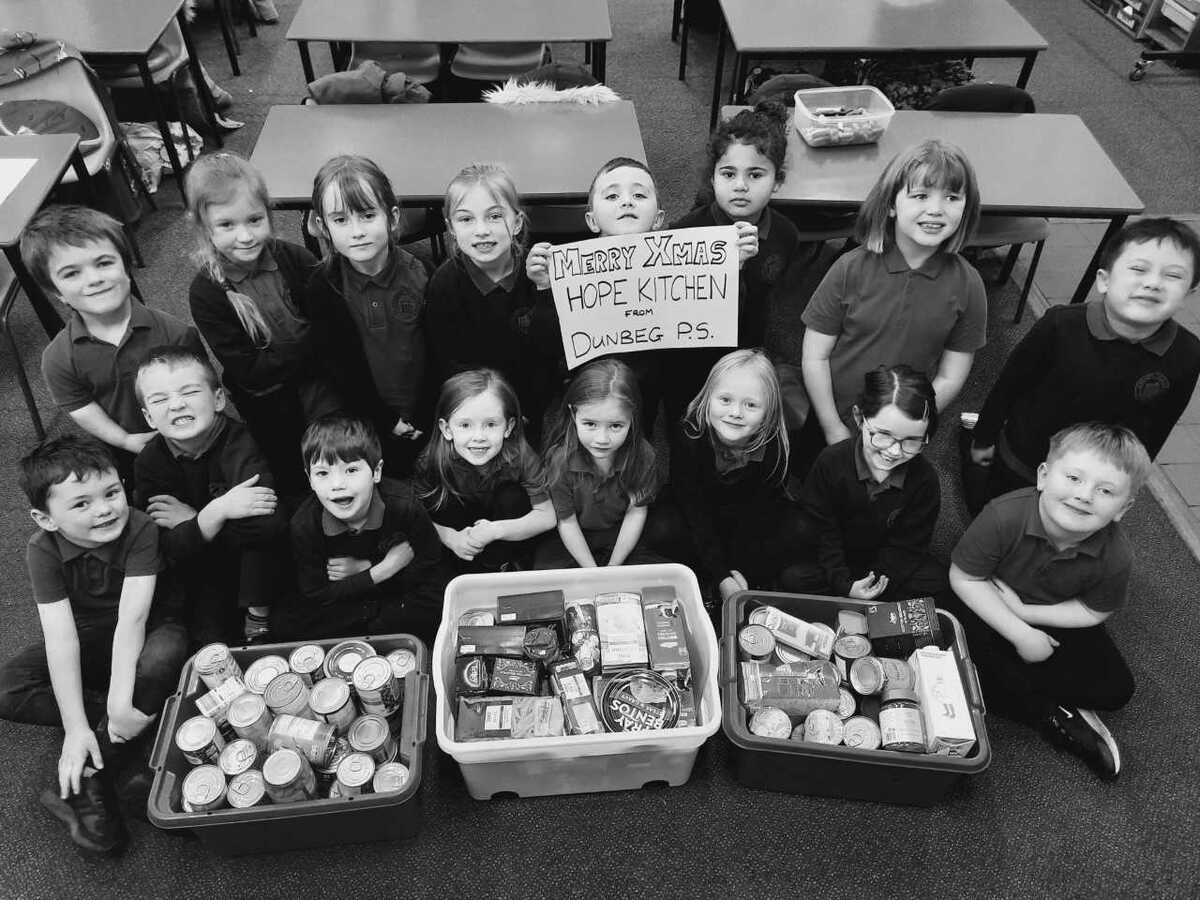 Dunbeg Primary make amazing Hope Kitchen donation