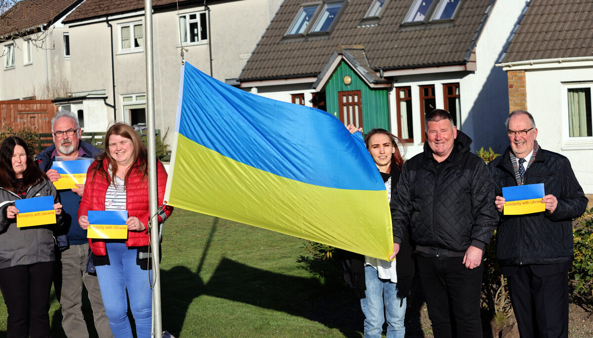 ACHA vigil raises flag for Ukraine
