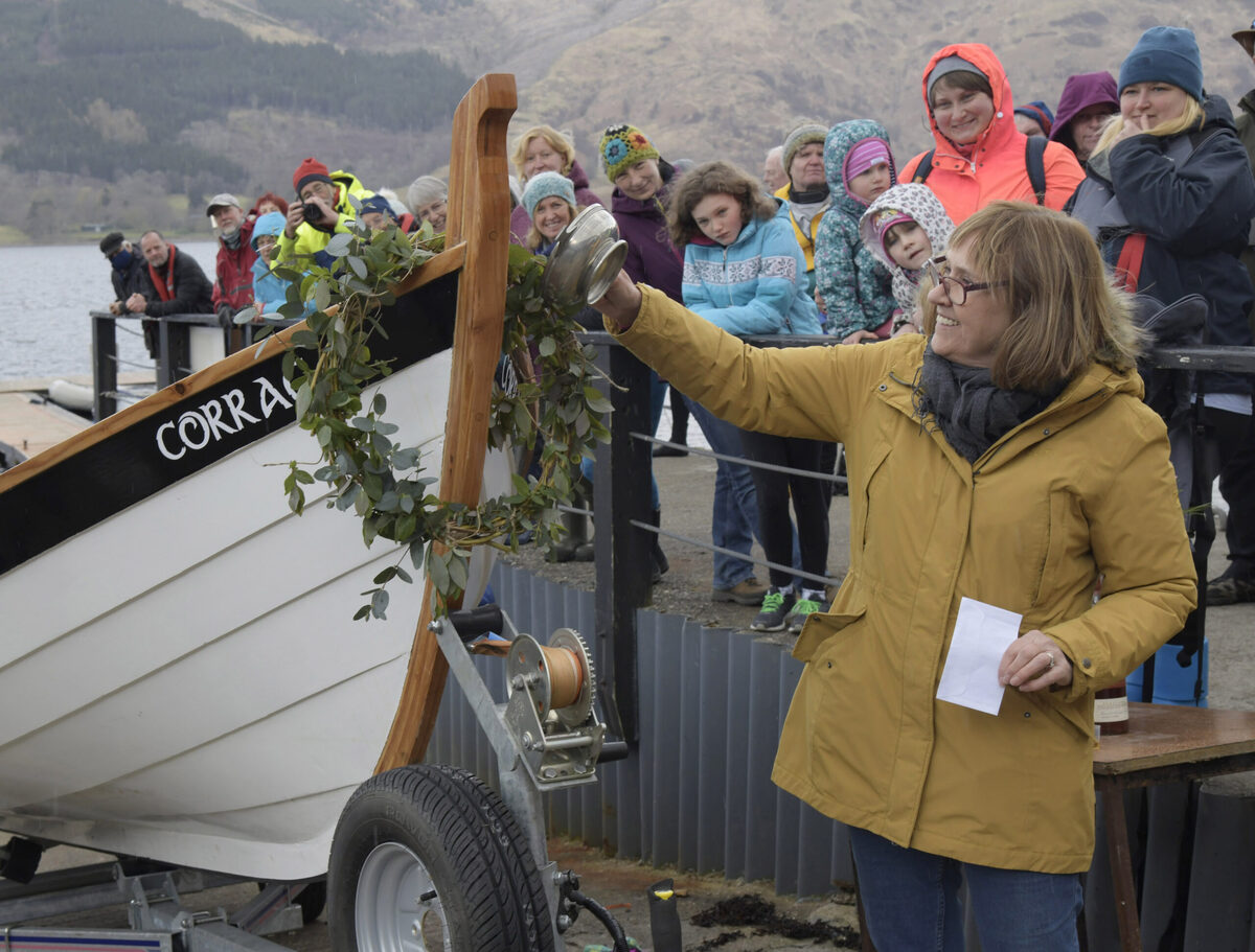 Glen Coe skiff launches with good craic and a blessing