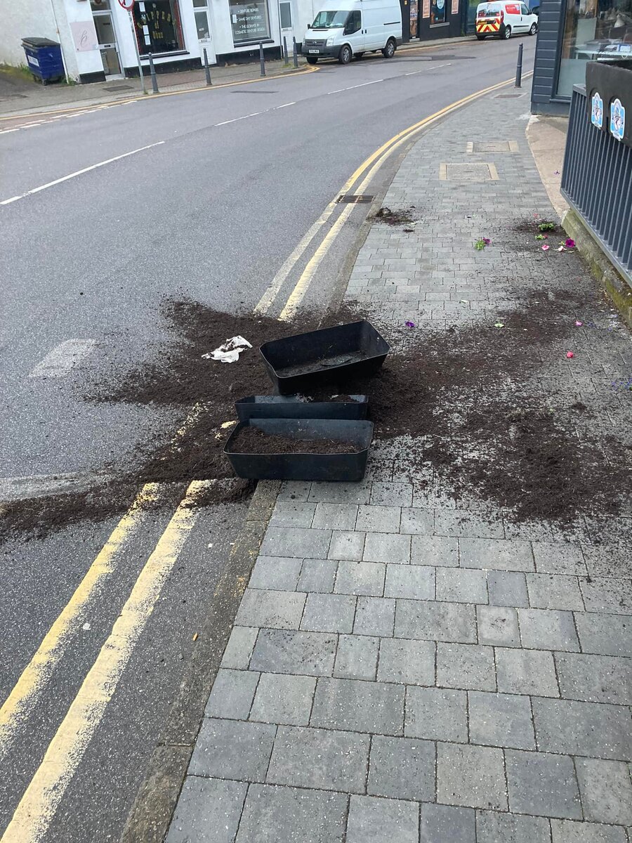 Appeal after Oban flower boxes tipped into burn