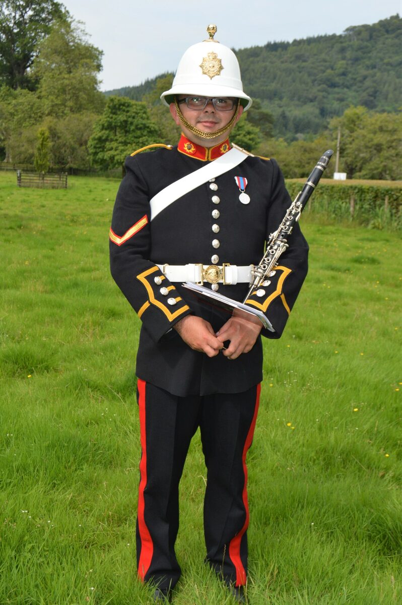 Frank at Inveraray Highland Games with Royal Marines band