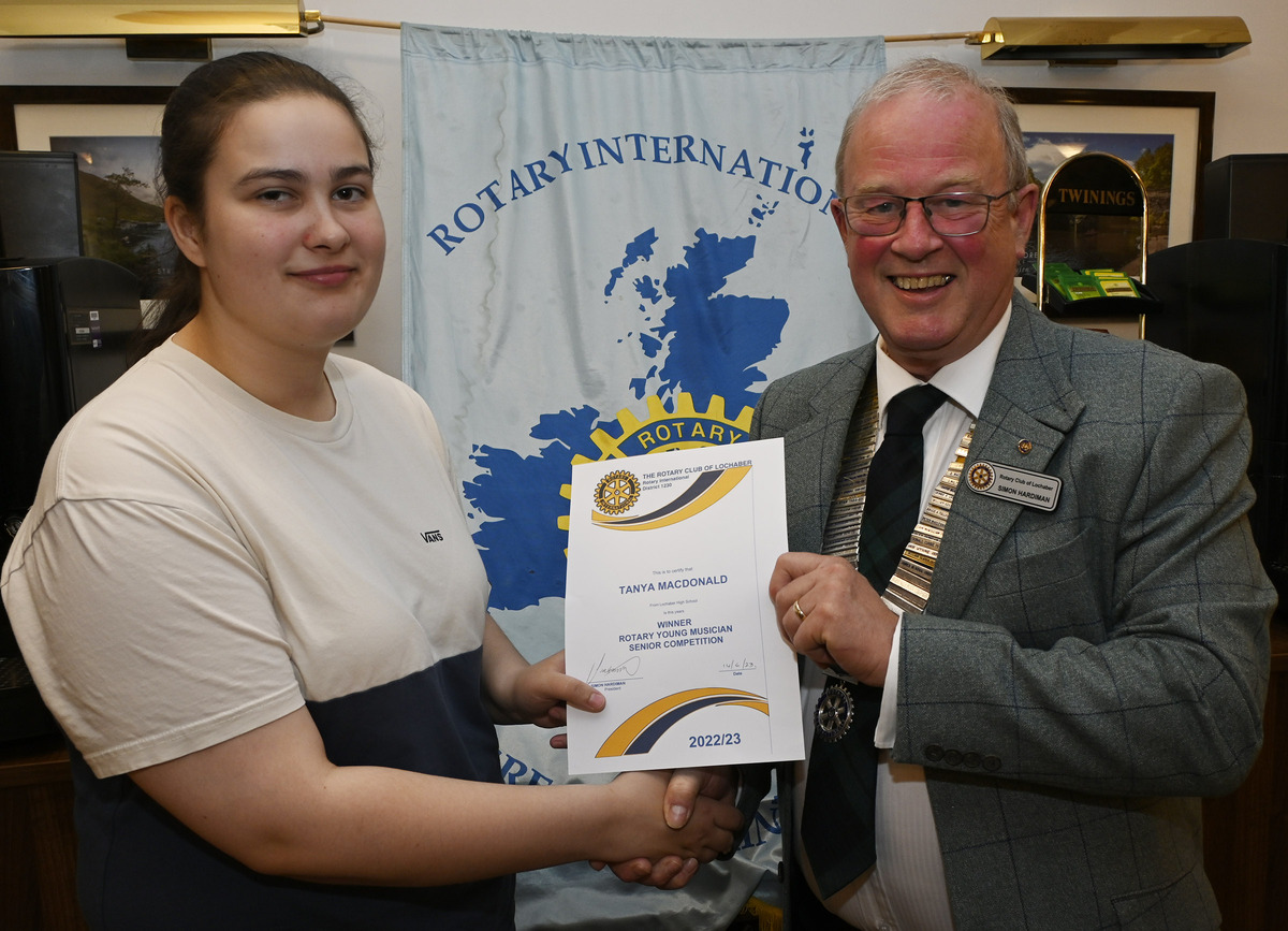 Talented Tanya hits all the right notes in Rotary competition
