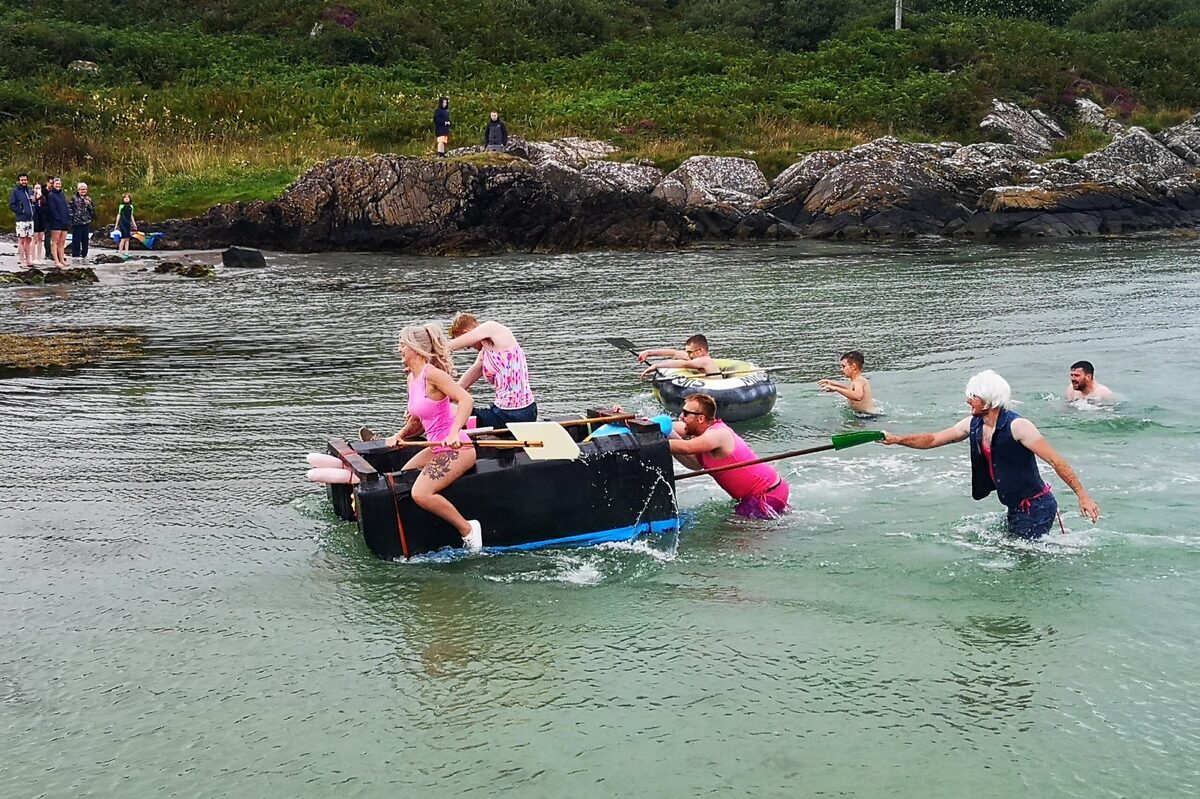 In the pink: Barbie team wins Gigha raft race