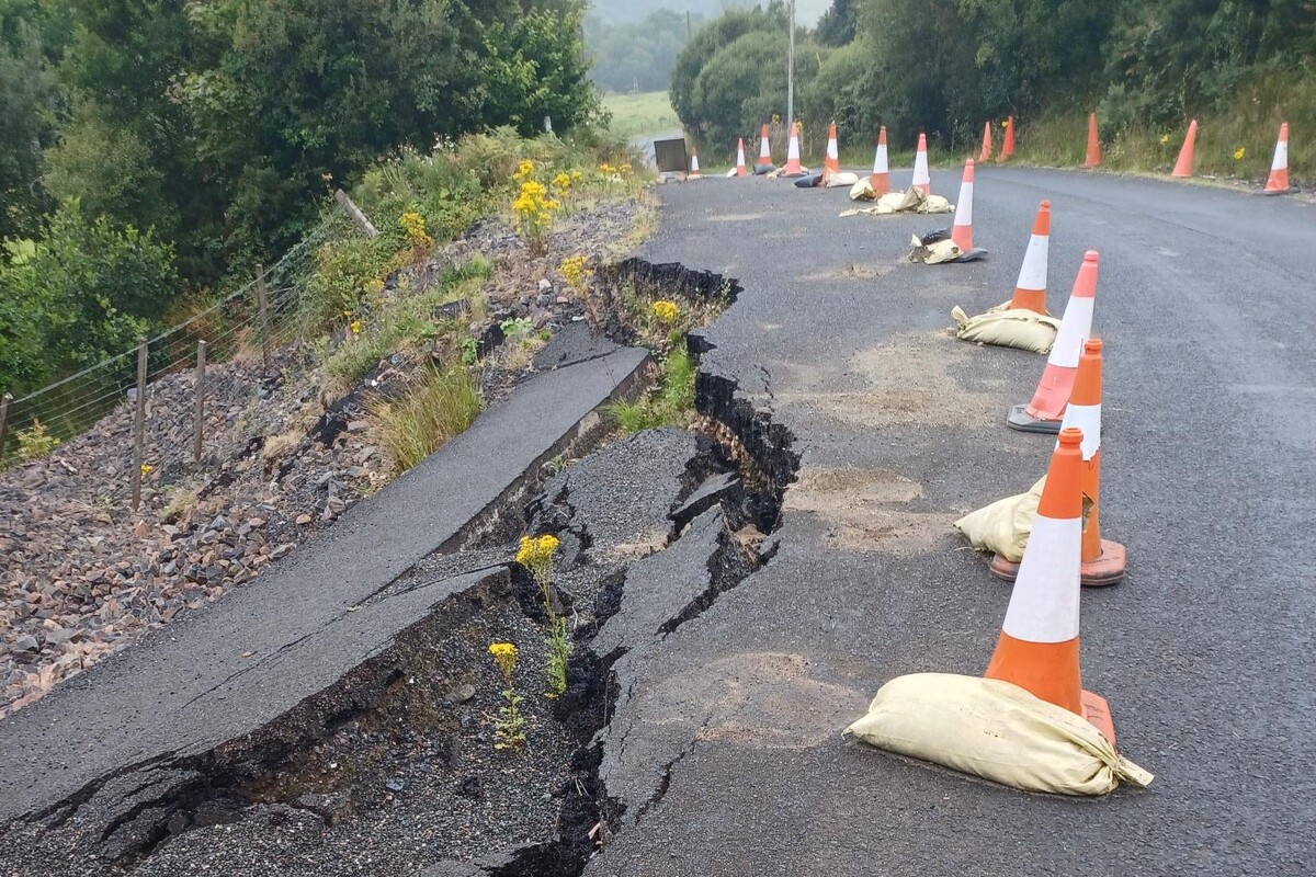 Fears of further road collapse cutting off village
