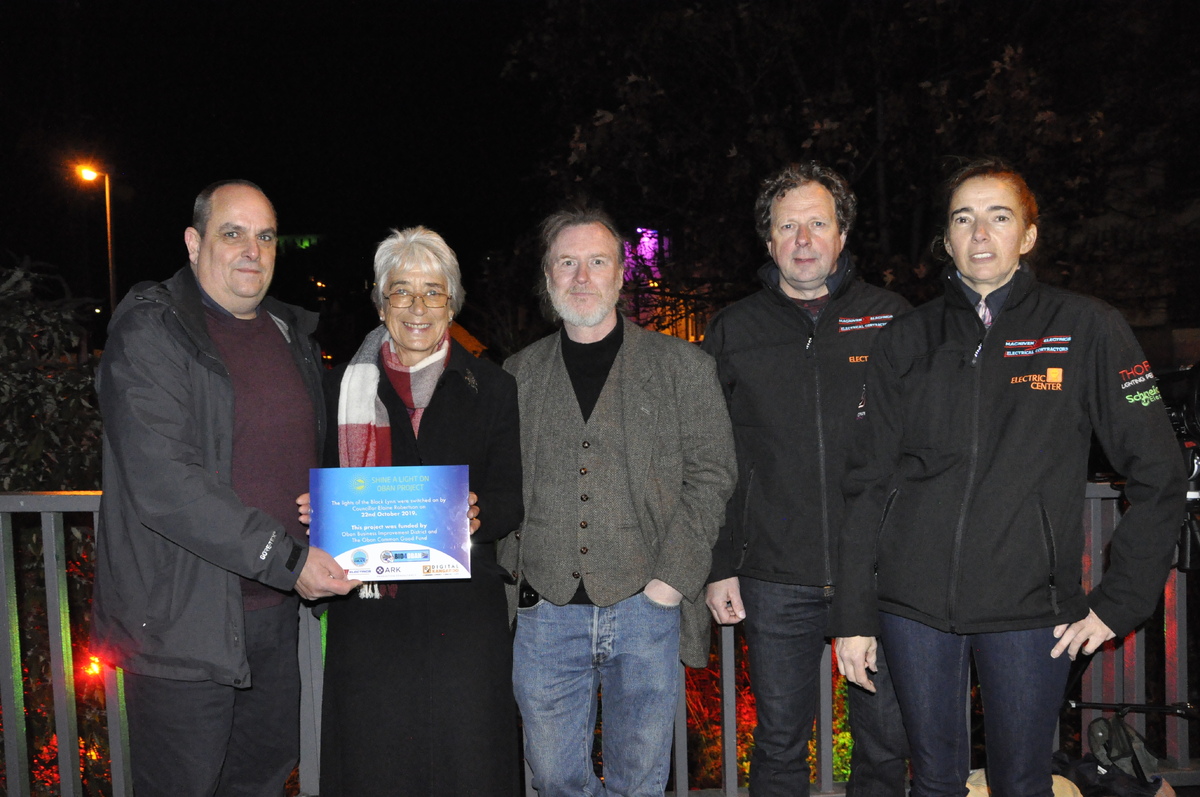 Time to shine: Oban's Stevenson Street lighting bursts with colour