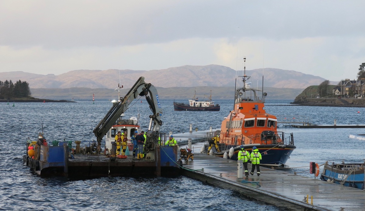Casualty on board work boat sees Oban lifeboat launched