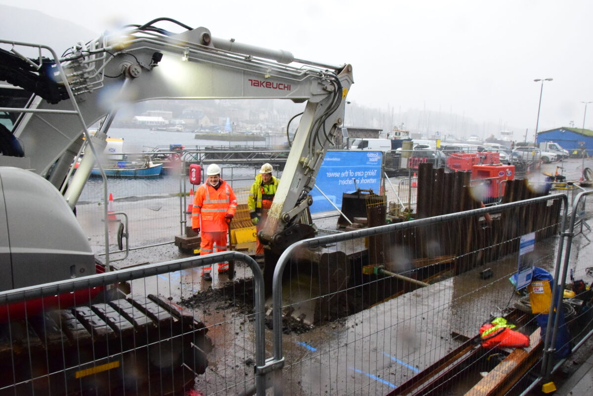 'Three Ps' and posters at Tarbert sewer project