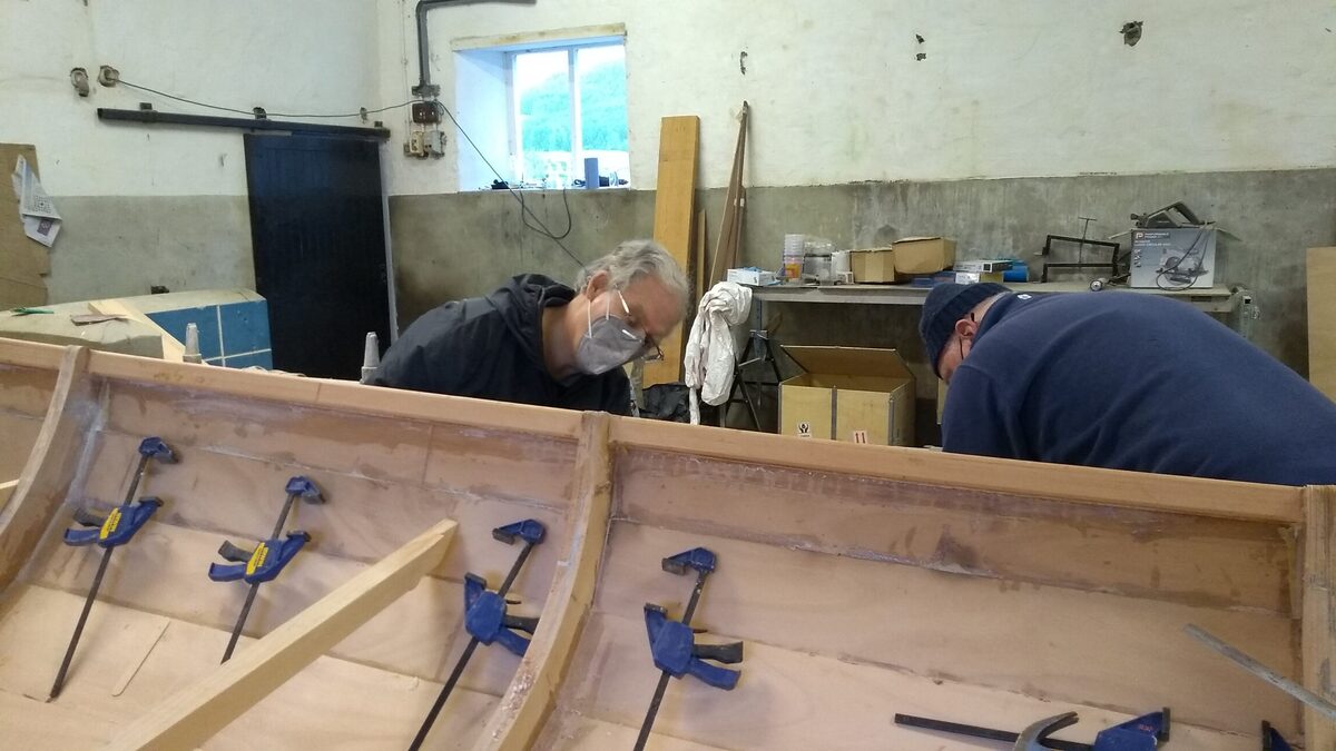 Loch Fyne skiff nearing completion in Glenbranter