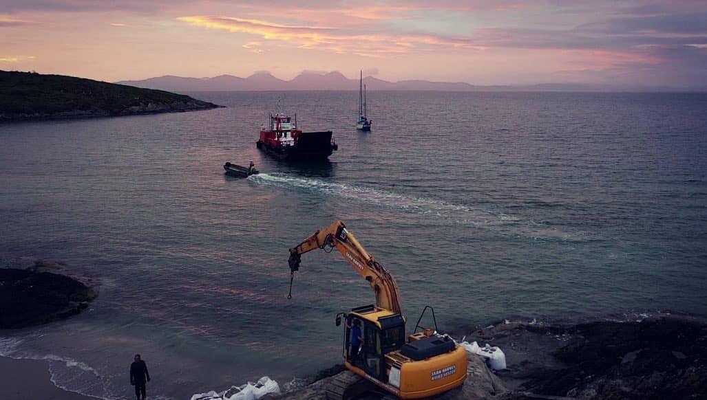 Sea is the gateway for getting gravel to Gigha