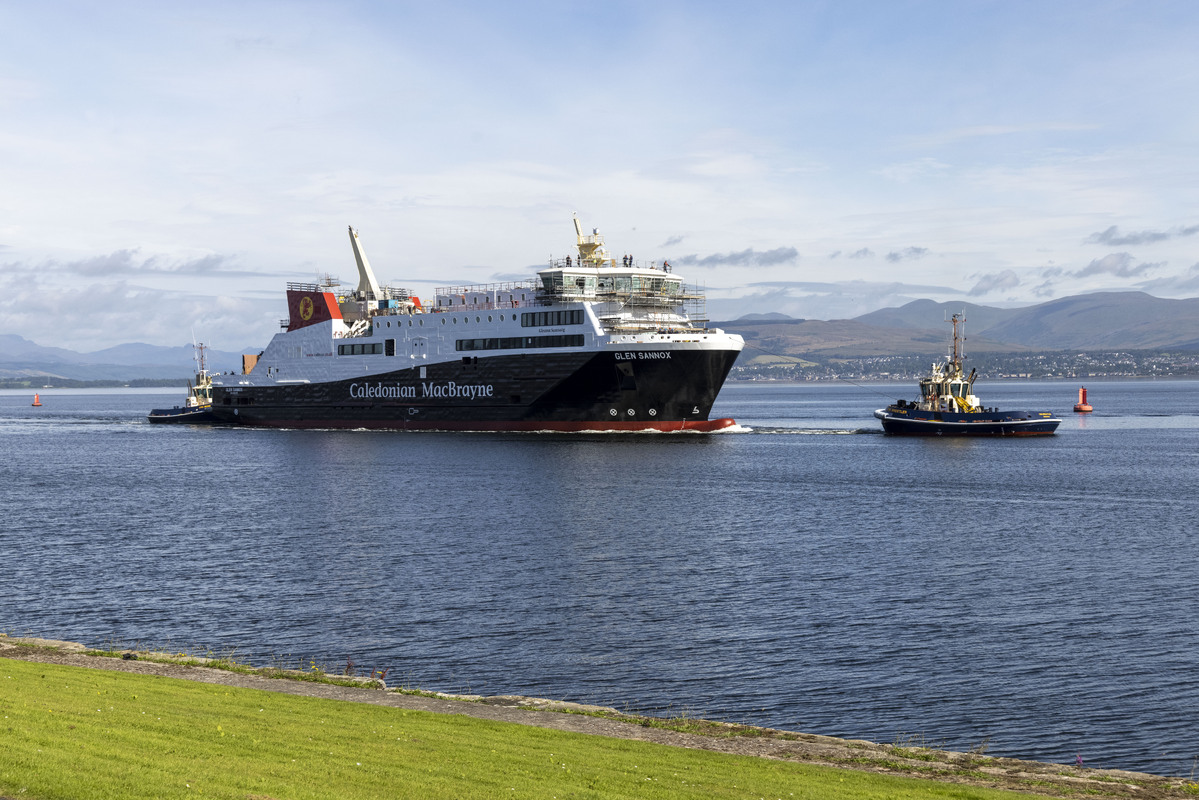 MV Glen Sannox returns to Port Glasgow