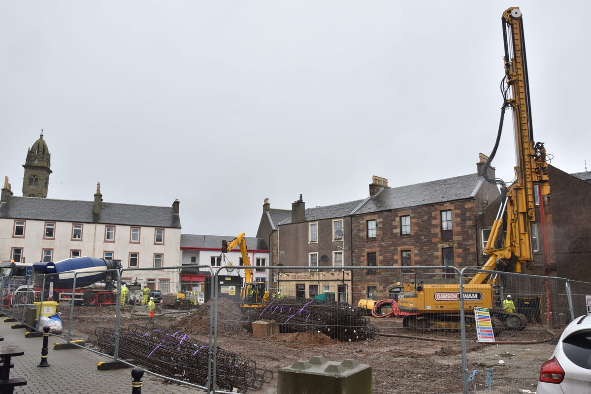 Burnside Square transformed as flood scheme works progress