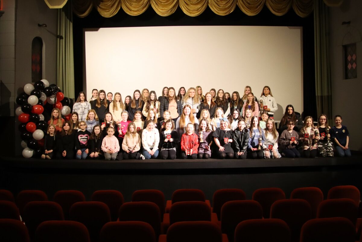 Female footballers score prizegiving treat