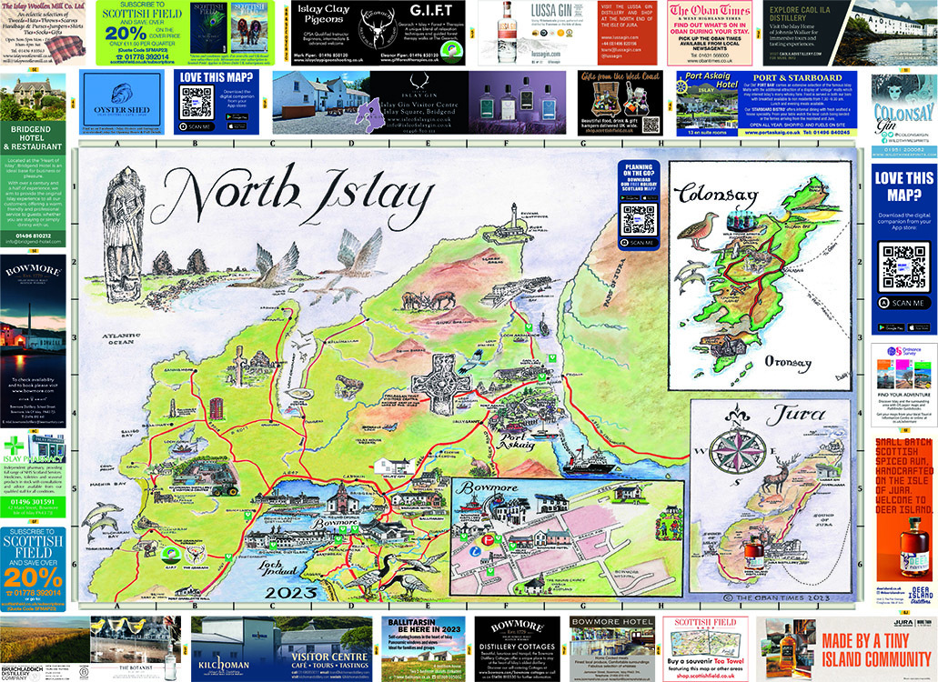 Isle of Islay (North and South) Map 2023