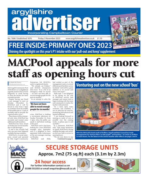 Argyllshire Advertiser 3rd November 2023