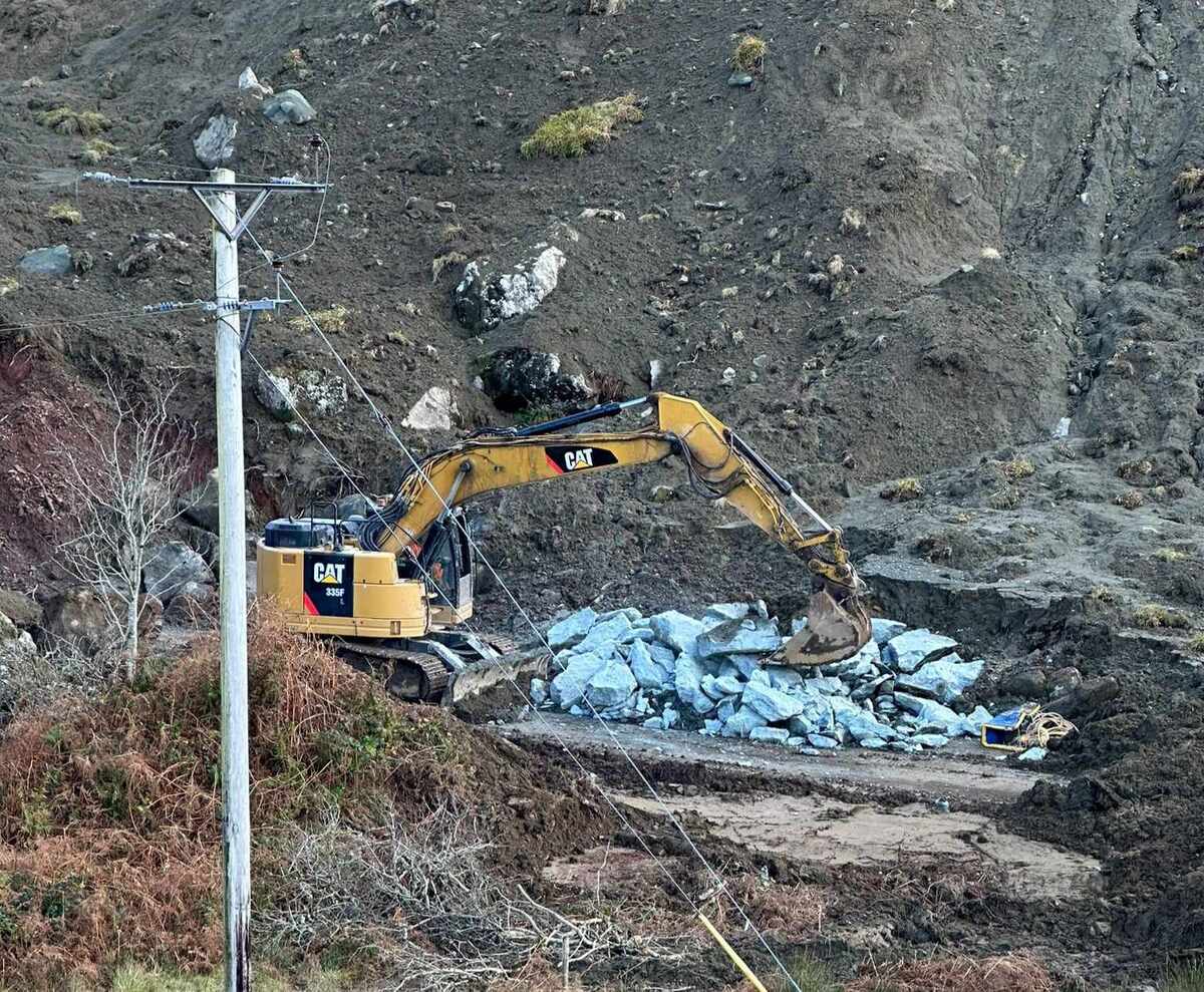 Work on reopening A816 and emergency route continues