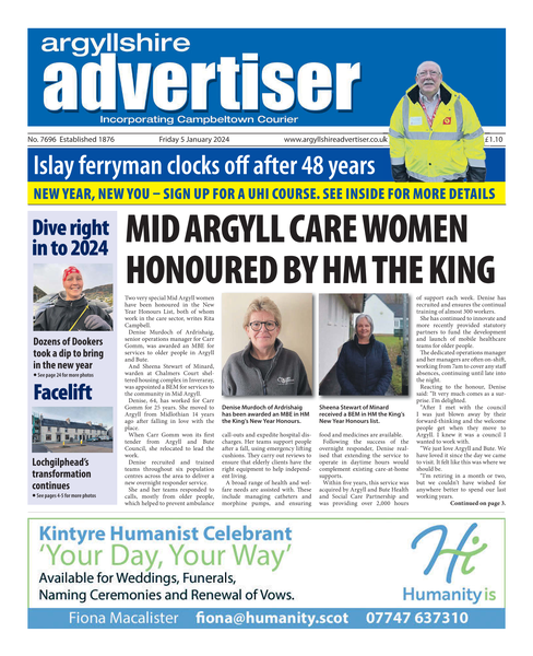 Argyllshire Advertiser 5 January 2024
