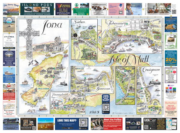 Scottish Tourist Maps - Isle of Mull & Iona Map 2023