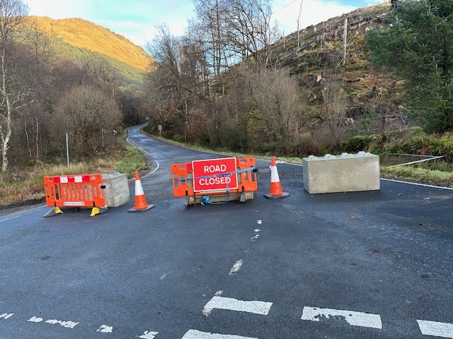 Lochgoilhead road remains closed