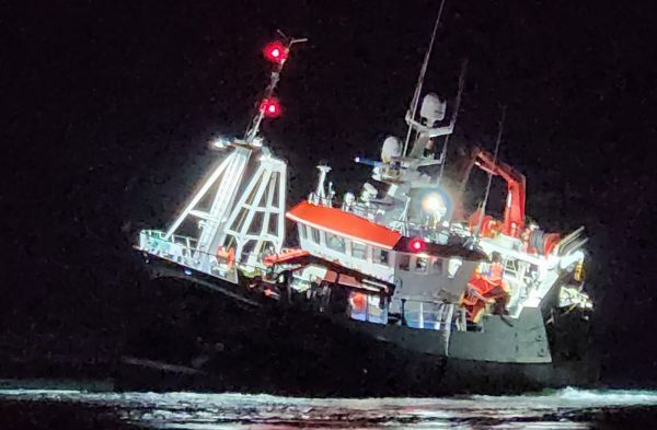 Kyle RNLI scrambled as trawler with seven on board hits rocks