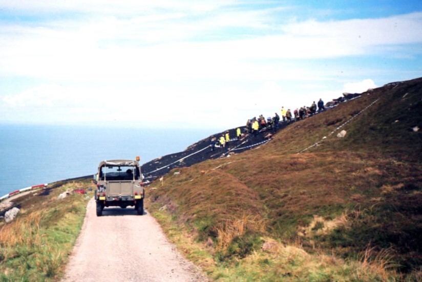The scene at the Mull of Kintyre in the aftermath of the 1994 Chinook helicopter crash. Photograph: Anne Cousin.
