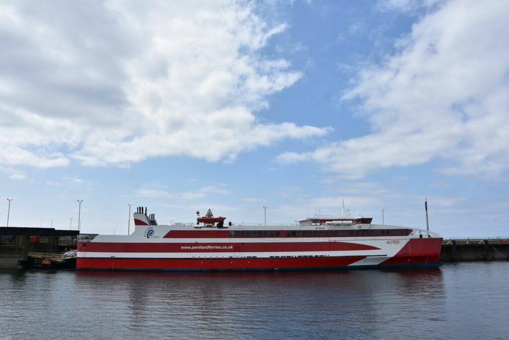 MV Alfred at the now-defunct Irish berth before it was deployed to Uig.