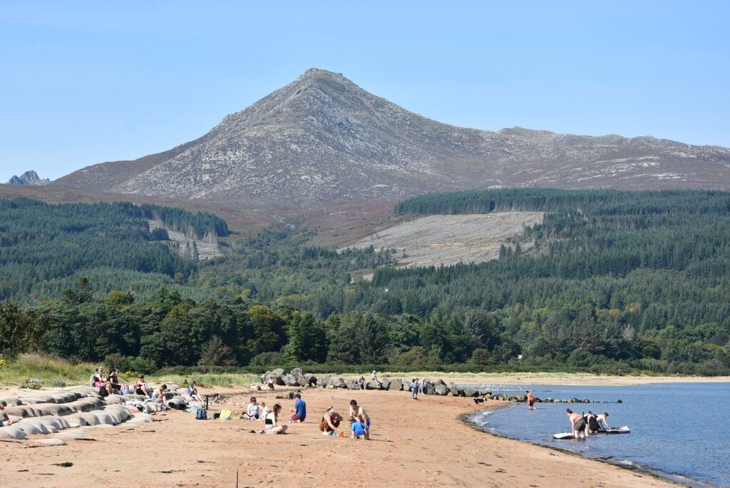 Brodick beach on Arran in the summer.