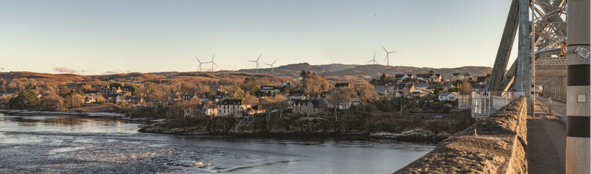 How the turbines could look from Connel Bridge if they get approval. Image supplied by Abseline Landscape Planning.