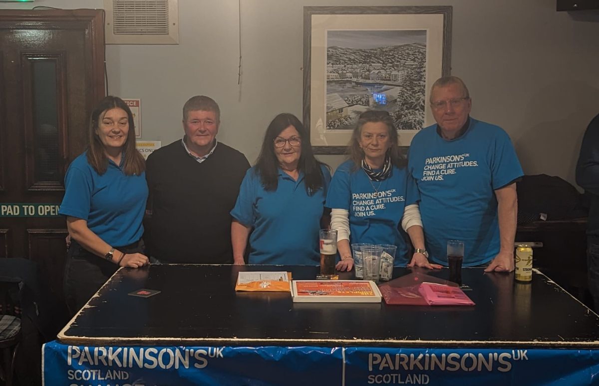Corner House race night. From left, Tracey, Duggie and Margaret MacNeill, Allie MacKinnon and Martin Jefferies with the takings. Photograph: Corner House(1).jpg Corner House race night. From left, Tracey, Duggie and Margaret MacNeill, Allie MacKinnon and Martin Jefferies with the takings. Photograph: Corner House(1).jpg