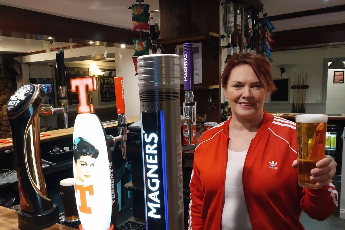 Manager Susan McKeitch says cheers from behind the bar of the newly renovated The Argyll Hotel in Lochgilphead