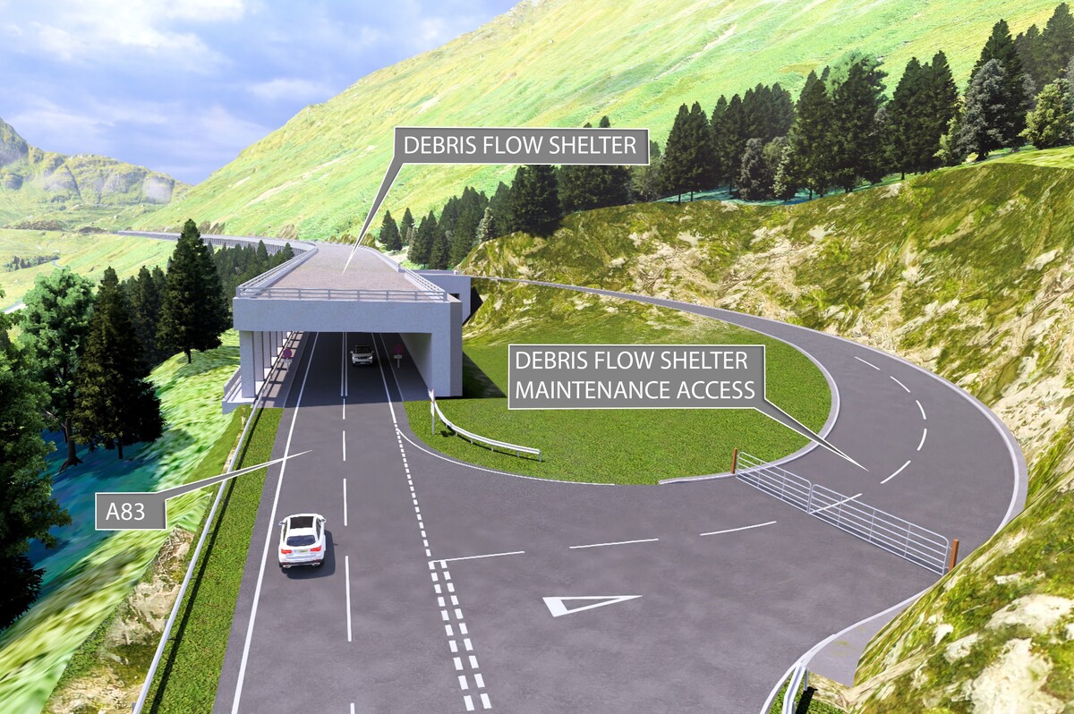 The consultations updated the public on plans for a debris flow shelter to help protect the road.