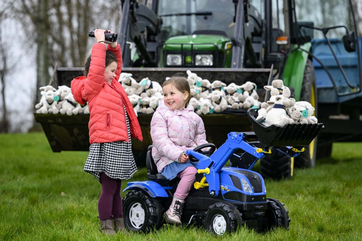 Annabelle Bargeton and Eva Wallace, both 4, help launch the Hide & Seek challenge. Photograph: RHASS