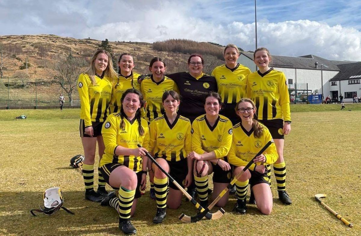 Inveraray ladies are all smiles following their win against Ardnamurchan at the weekend. Photograph: Inveraray Shinty Club.