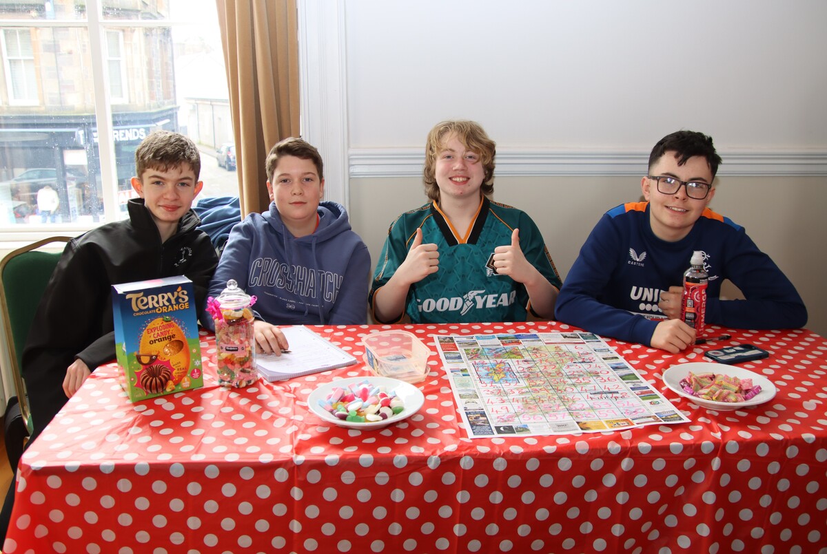 Aiden Carey, Kyle Campbell, Harry McEachran and Jack Tait-Bennett manned the lucky squares stall.