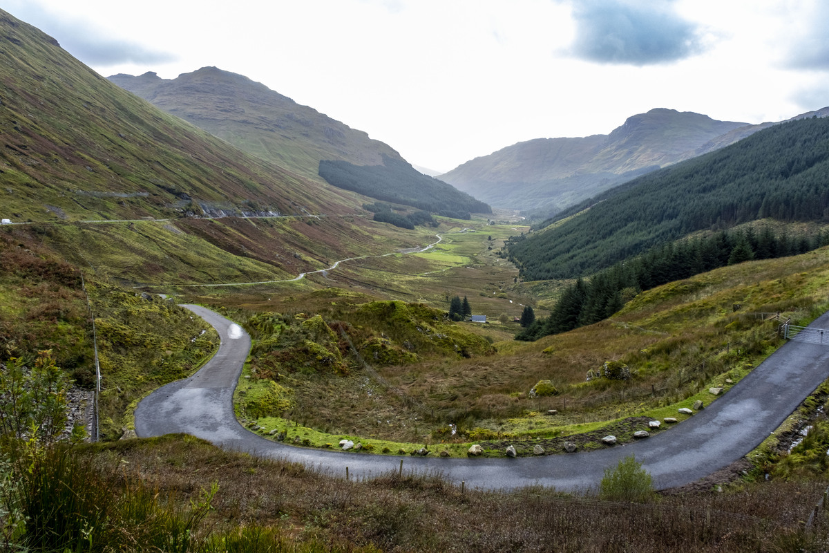 View of the A83 from the Old Military Road. Photograph: Transport Scotland.