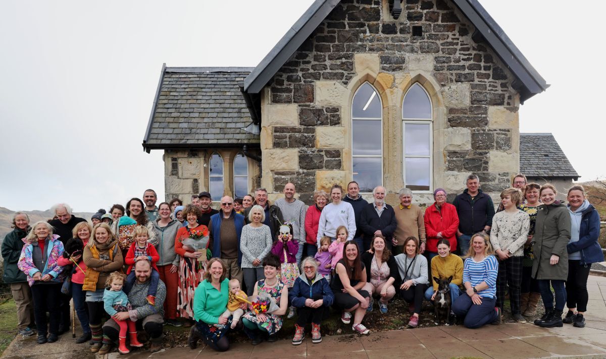 Kerrera celebrates the official opening of the island's new community hub in the former school. Photograph: Kevin McGlynn.