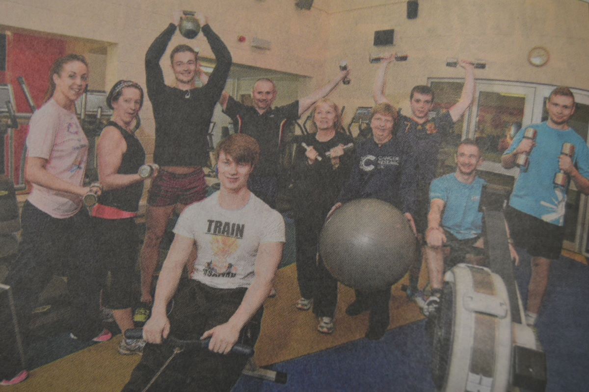 2014: Fundraisers and leisure centre staff go through their paces. Photograph: Iain Ferguson, The Write Image.