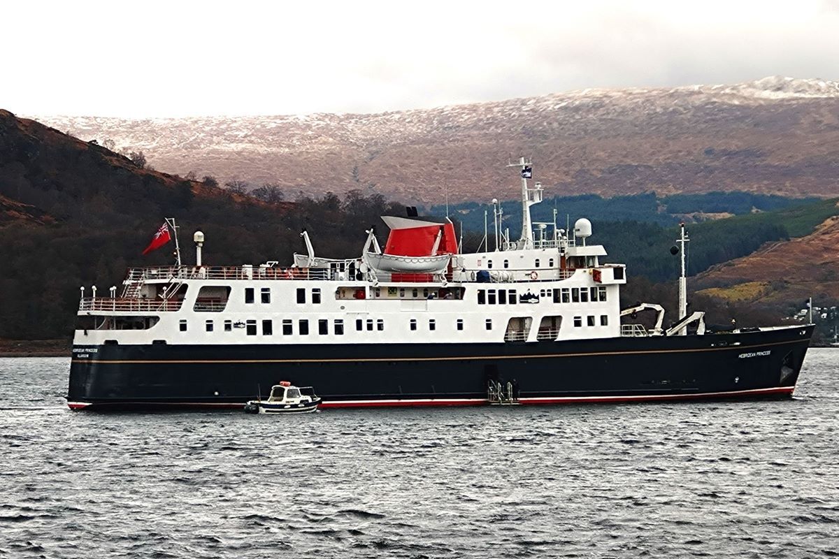 Hebridean Princess arrived in Fort William on March 27.  Photograph: FWMSCIC.