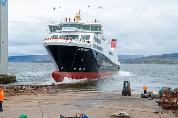A ferry welcome sight - MV Glen Rosa launched after traditional naming ceremony