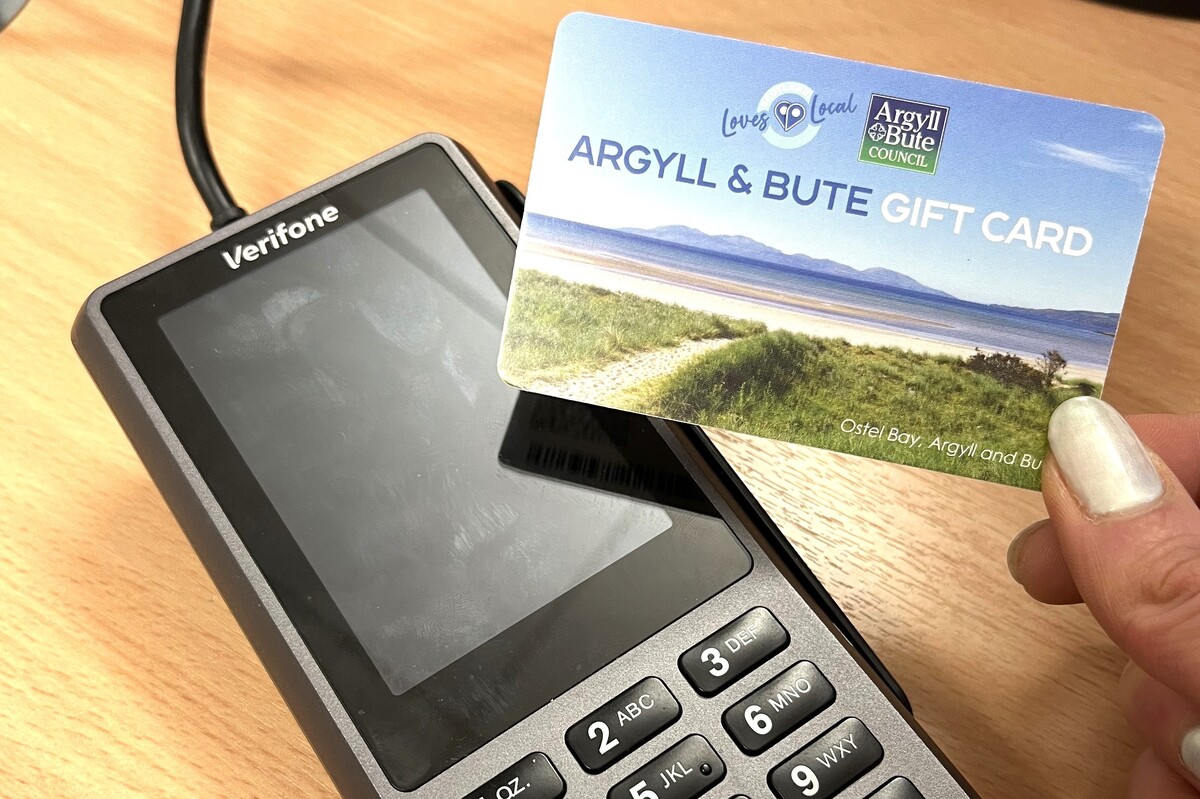 Argyll and Bute’s new-look Love Local gift card features a photograph of Ostel Bay taken by Colin Slinger.